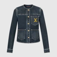 Louis Vuitton Women Nautical LV Patch Denim Jacket 1AFMOMLouis Vuitton Women Nautical LV Patch Denim Jacket 1AFMOM