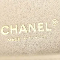 Chanel Women Classic 11.12 Handbag Grained Shiny Calfskin Gold-Tone Metal-Beige (1)