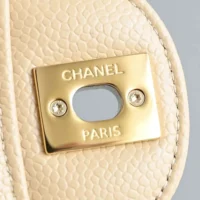 Chanel Women Classic 11.12 Handbag Grained Shiny Calfskin Gold-Tone Metal-Beige (1)