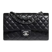 Chanel Women Classic 11.12 Handbag in Lambskin Leather-Black (10)