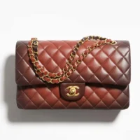 Chanel Women Classic 11.12 Handbag in Lambskin Leather-Brown (1)