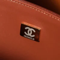 Chanel Women Classic 11.12 Handbag in Lambskin Leather-Brown (1)