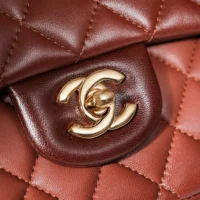 Chanel Women Classic 11.12 Handbag in Lambskin Leather-Brown (1)