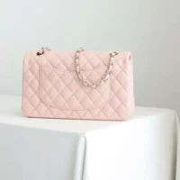 Chanel Women Classic 11.12 Handbag in Lambskin Leather-Light Pink (12)