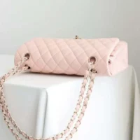 Chanel Women Classic 11.12 Handbag in Lambskin Leather-Light Pink (12)