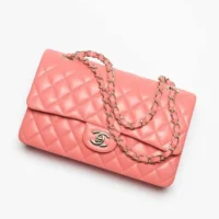 Chanel Women Classic 11.12 Handbag in Lambskin Leather-Orange (7)