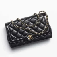 Chanel Women Flap Bag in Lambskin and Patent Calfskin-Black (2)