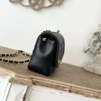 Chanel Women Flap Bag in Lambskin and Patent Calfskin-Black (2)