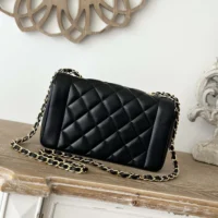 Chanel Women Flap Bag in Lambskin and Patent Calfskin-Black (2)