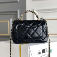 Chanel Women Mini Flap Bag with Top Handle Shiny Lambskin Gold Tone Metal AS5032B1766594305 (1)