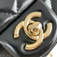 Chanel Women Mini Flap Bag with Top Handle Shiny Lambskin Gold Tone Metal AS5032B1766594305 (1)