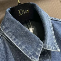 Dior Men Charm Overshirt Blue Cotton Twill 493D498A383X (1)