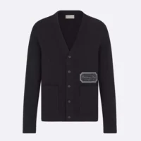 Dior Men Christian Dior Couture Cardigan Black Cashmere Jersey