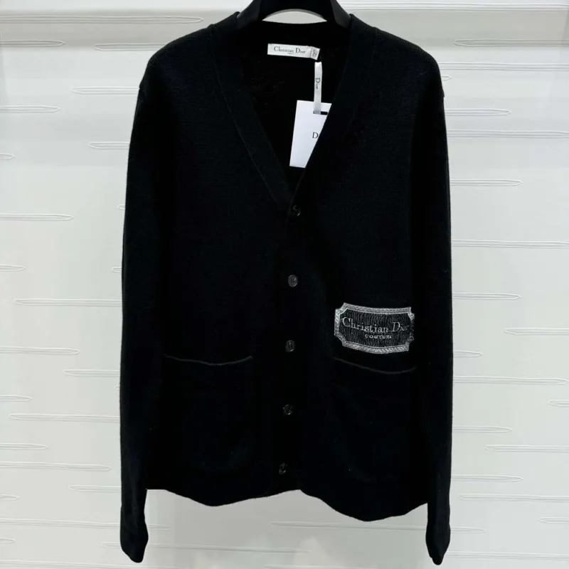 Dior Men Christian Dior Couture Cardigan Black Cashmere Jersey