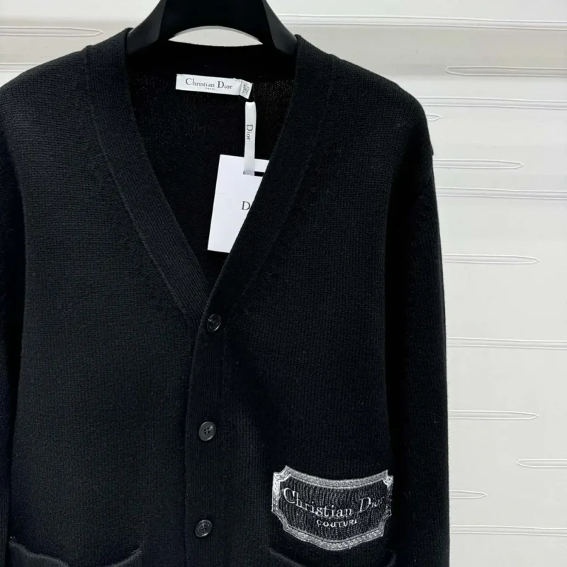 Dior Men Christian Dior Couture Cardigan Black Cashmere Jersey