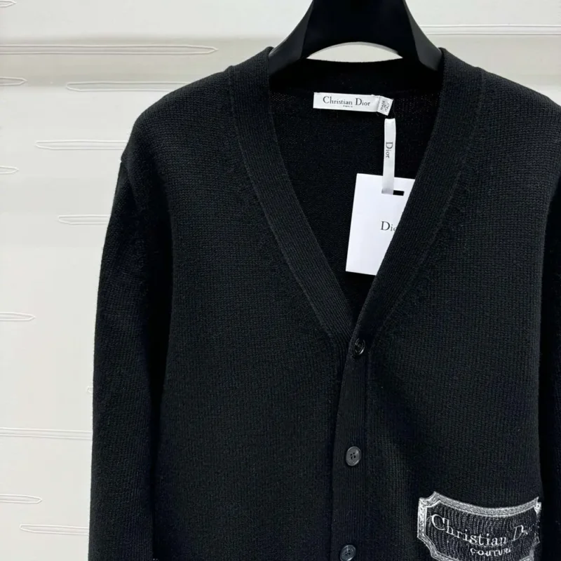 Dior Men Christian Dior Couture Cardigan Black Cashmere Jersey