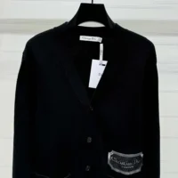 Dior Men Christian Dior Couture Cardigan Black Cashmere Jersey (1)