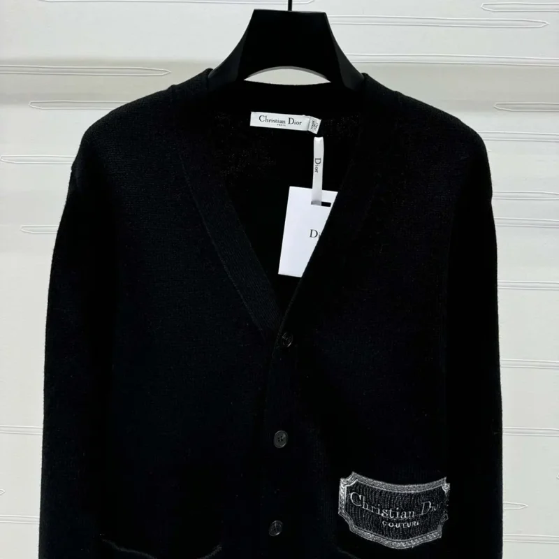 Dior Men Christian Dior Couture Cardigan Black Cashmere Jersey