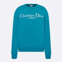 Dior Men Christian Dior Couture Sweater Blue Wool Blend