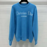 Dior Men Christian Dior Couture Sweater Blue Wool Blend (1)