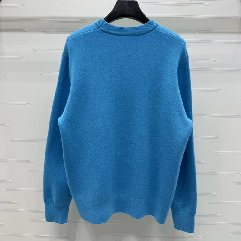 Dior Men Christian Dior Couture Sweater Blue Wool Blend