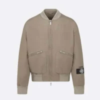 Dior Men DIOR AND STONE ISLAND Bomber Jacket Brown Habotai Silk Blend (1)