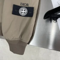 Dior Men DIOR AND STONE ISLAND Bomber Jacket Brown Habotai Silk Blend (1)