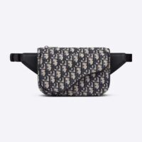 Dior Men Saddle Belt Bag Beige and Black Dior Oblique Jacquard (1)