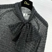 Dior Women Ascot Sweater Black Mohair Alpaca and Silk Blend Knit (1)