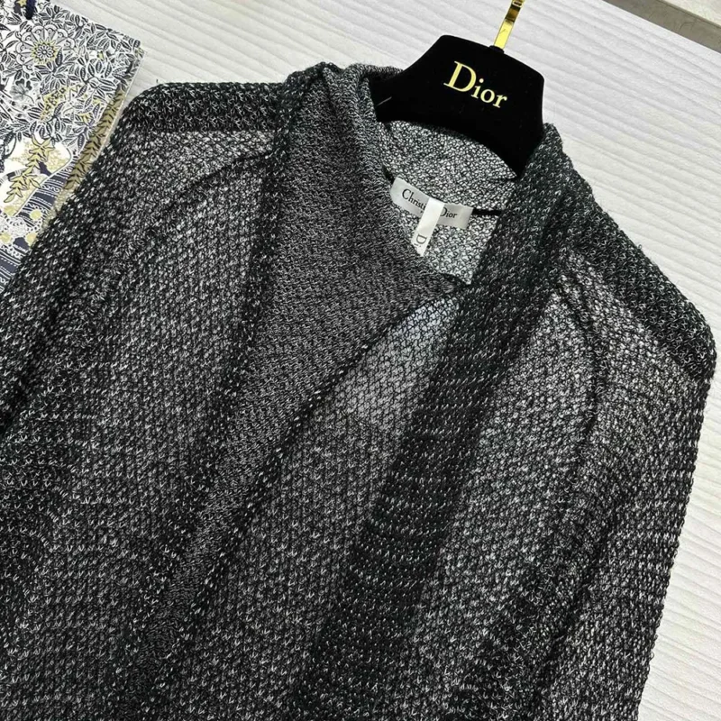 Dior Women Ascot Sweater Black Mohair Alpaca and Silk Blend Knit