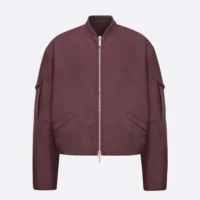 Dior Women Christian Dior Couture Bomber Jacket Burgundy Technical Fabric