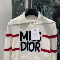 Dior Women DiorAlps Mock Neck Sweater White Virgin Wool and Cashmere Knit (1)