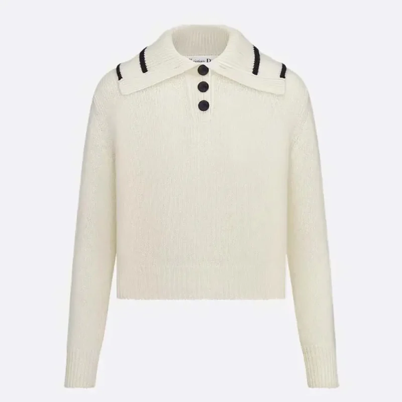 Dior Women DiorAlps Sweater White Wool and Cashmere Knit