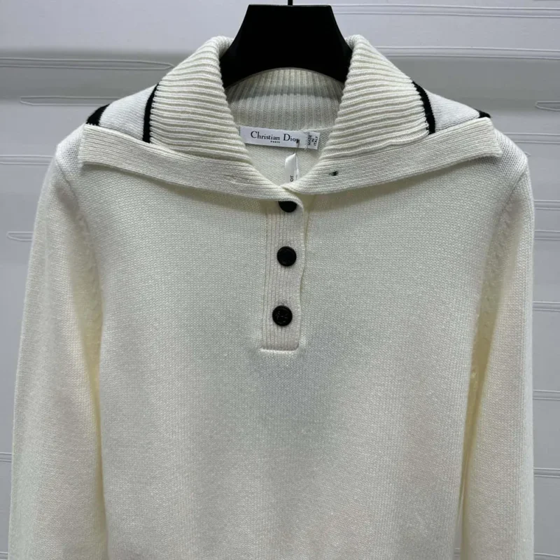 Dior Women DiorAlps Sweater White Wool and Cashmere Knit