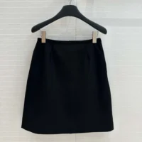 Dior Women Embroidered Skirt Black Wool and Silk (1)