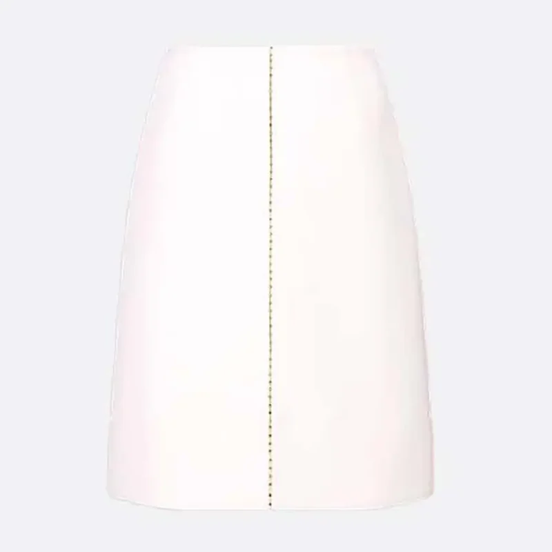 Dior Women Embroidered Skirt White Wool and Silk