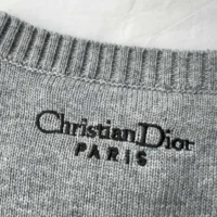 Dior Women Embroidered Sweater Gray Cashmere Knit with Multicolor Dior 4 Saisons Hiver Motif (1)