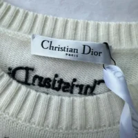 Dior Women Embroidered Sweater White Cashmere Knit with Multicolor Dior 4 Saisons Été Motif (1)