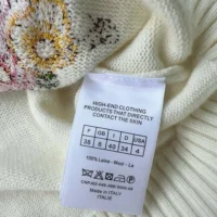 Dior Women Embroidered Sweater White Cashmere Knit with Multicolor Dior 4 Saisons Été Motif (1)