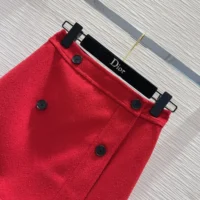 Dior Women Wrap Miniskirt Red Virgin Wool and Cotton Bouclé Blend (1)