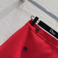 Dior Women Wrap Miniskirt Red Virgin Wool and Cotton Bouclé Blend (1)