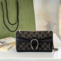 Gucci Women Dionysus GG Small Rectangular Bag Black GG Supreme Canvas (1)