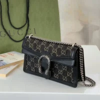 Gucci Women Dionysus GG Small Rectangular Bag Black GG Supreme Canvas (1)