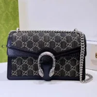 Gucci Women Dionysus GG Small Rectangular Bag Black GG Supreme Canvas (1)