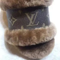 Louis Vuitton LV Women Lock It Flat Comfort Mule Brown Shearling Monogram Flowers (1)