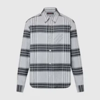 Louis Vuitton Men Long-Sleeved Cotton Flannel Shirt 1AFXST (1)