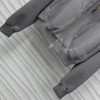 Louis Vuitton Men Monogram Accent Knit Hoodie-Grey 1AGCI2 (1)