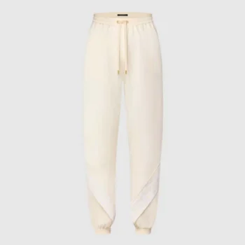 Louis Vuitton Men Monogram Accent Knit Jogging Pants-Milky White 1AGCJE