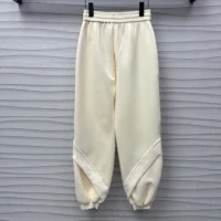 Louis Vuitton Men Monogram Accent Knit Jogging Pants-Milky White 1AGCJE (1)