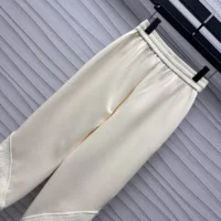 Louis Vuitton Men Monogram Accent Knit Jogging Pants-Milky White 1AGCJE (1)